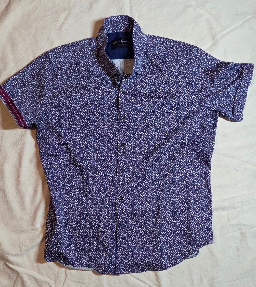Robert Graham Modern Americana Tailored Fit Shirt – Purple Print – Men's XL